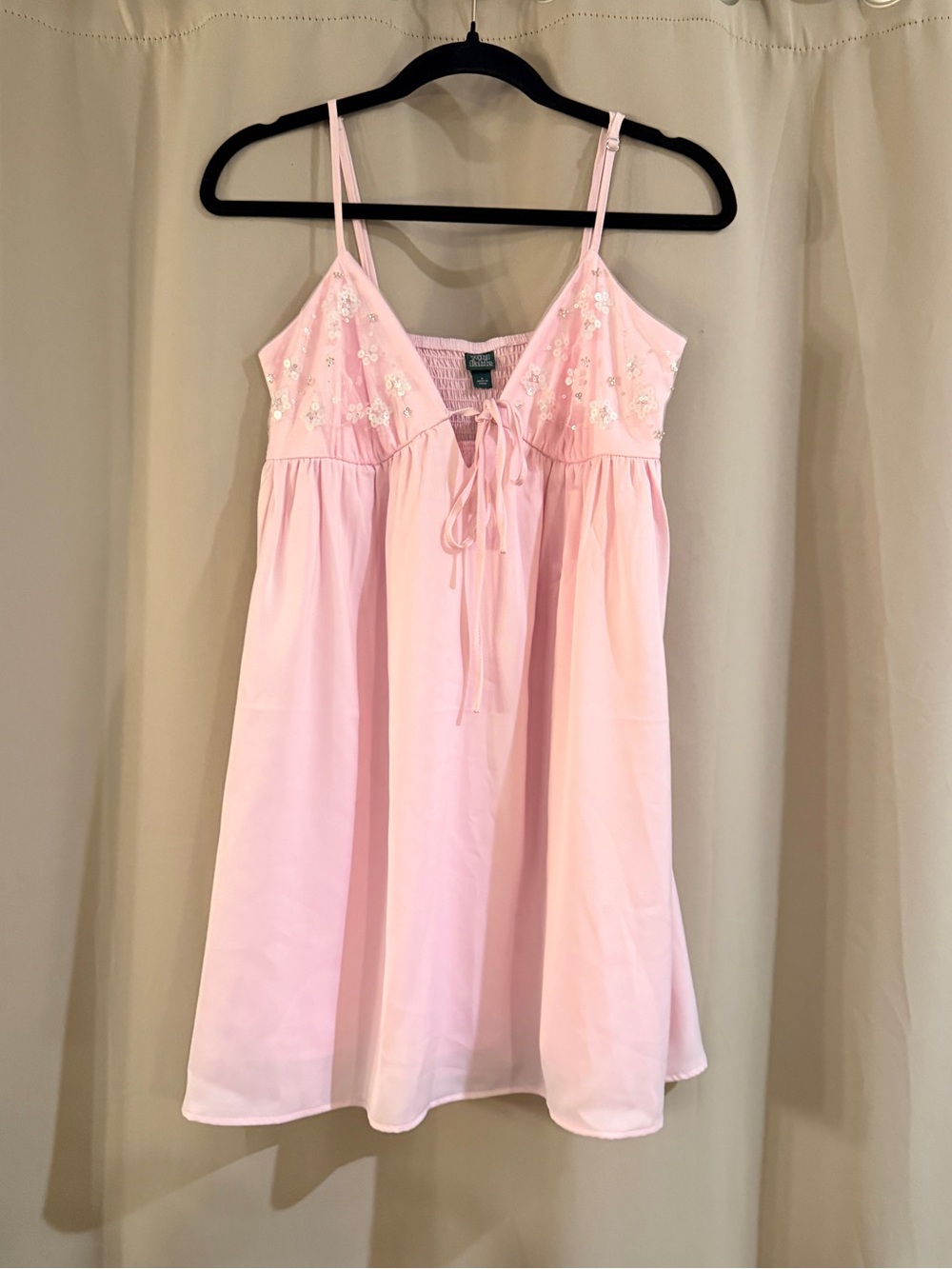 Wild Fable Pink Embroidered Babydoll Dress